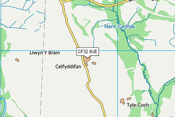 CF32 8UE map - OS VectorMap District (Ordnance Survey) CF32 8UE map - OS VectorMap District (Ordnance Survey)