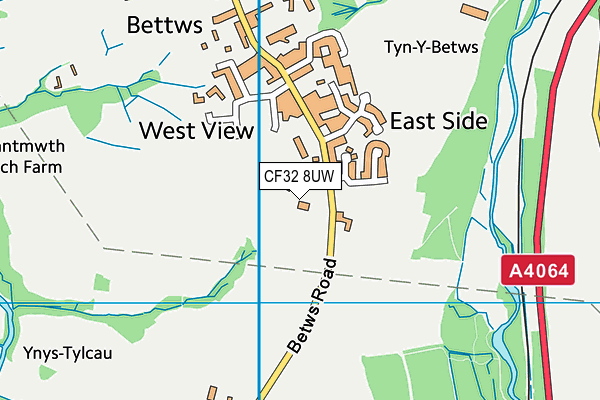 CF32 8UW map - OS VectorMap District (Ordnance Survey) CF32 8UW map - OS VectorMap District (Ordnance Survey)