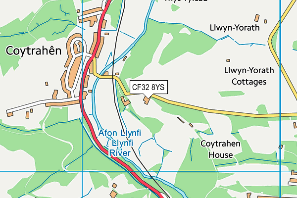 CF32 8YS map - OS VectorMap District (Ordnance Survey) CF32 8YS map - OS VectorMap District (Ordnance Survey)