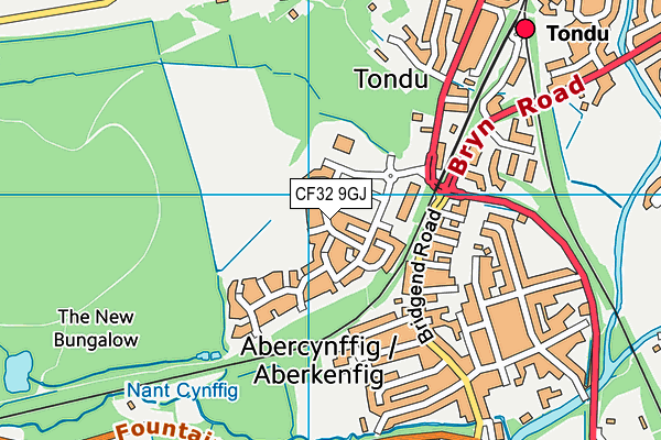 CF32 9GJ map - OS VectorMap District (Ordnance Survey) CF32 9GJ map - OS VectorMap District (Ordnance Survey)