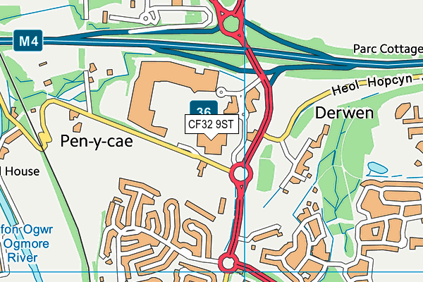 CF32 9ST map - OS VectorMap District (Ordnance Survey) CF32 9ST map - OS VectorMap District (Ordnance Survey)