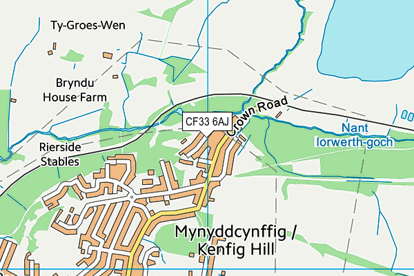 CF33 6AJ map - OS VectorMap District (Ordnance Survey) CF33 6AJ map - OS VectorMap District (Ordnance Survey)