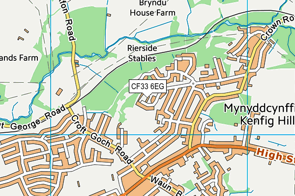CF33 6EG map - OS VectorMap District (Ordnance Survey) CF33 6EG map - OS VectorMap District (Ordnance Survey)