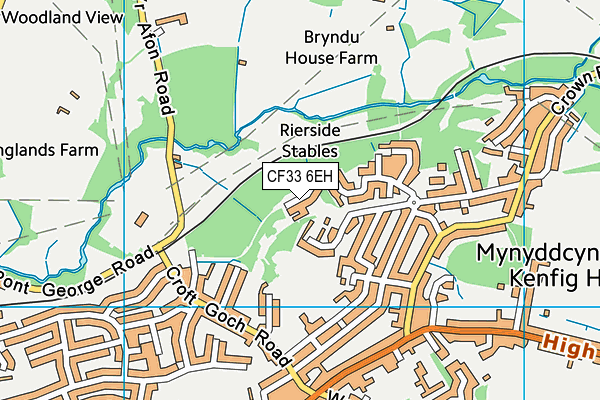 CF33 6EH map - OS VectorMap District (Ordnance Survey) CF33 6EH map - OS VectorMap District (Ordnance Survey)