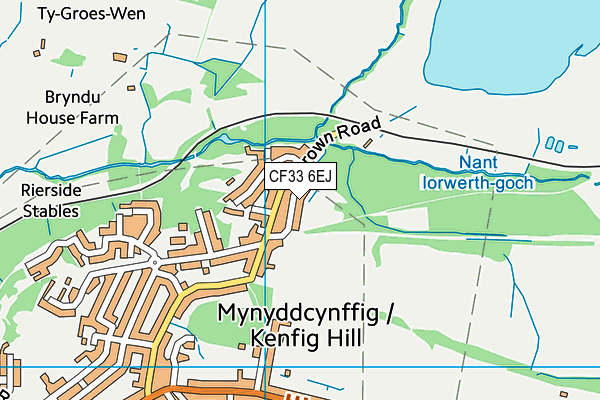 CF33 6EJ map - OS VectorMap District (Ordnance Survey) CF33 6EJ map - OS VectorMap District (Ordnance Survey)