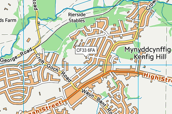 CF33 6FA map - OS VectorMap District (Ordnance Survey) CF33 6FA map - OS VectorMap District (Ordnance Survey)