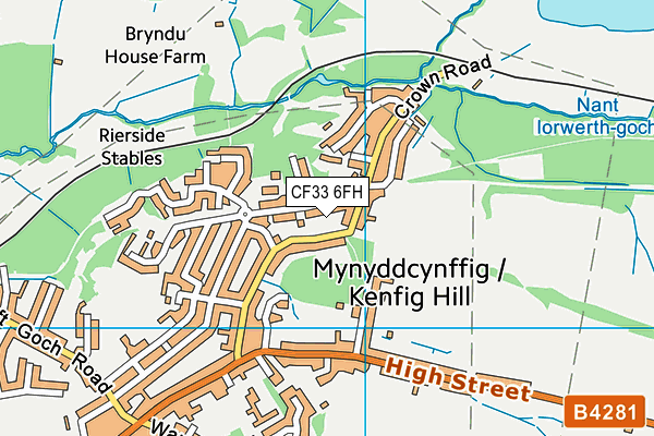 CF33 6FH map - OS VectorMap District (Ordnance Survey) CF33 6FH map - OS VectorMap District (Ordnance Survey)