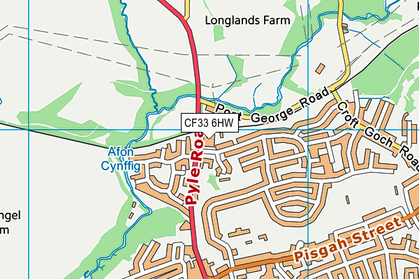 CF33 6HW map - OS VectorMap District (Ordnance Survey) CF33 6HW map - OS VectorMap District (Ordnance Survey)