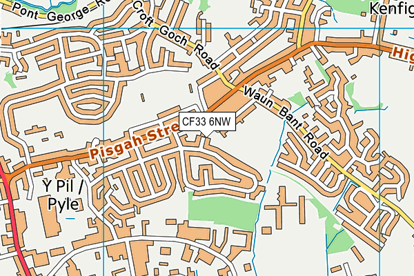 CF33 6NW map - OS VectorMap District (Ordnance Survey) CF33 6NW map - OS VectorMap District (Ordnance Survey)
