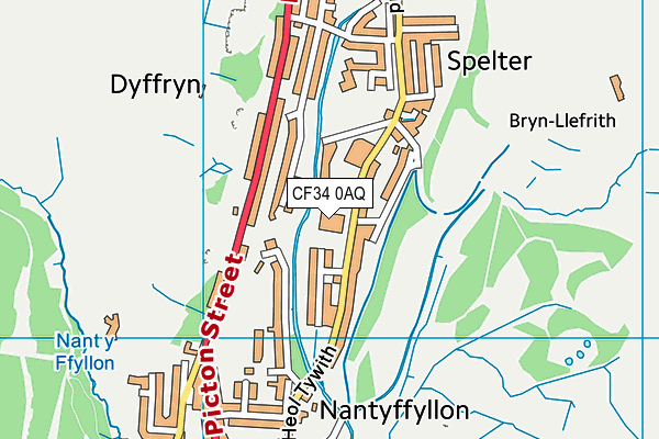CF34 0AQ map - OS VectorMap District (Ordnance Survey) CF34 0AQ map - OS VectorMap District (Ordnance Survey)