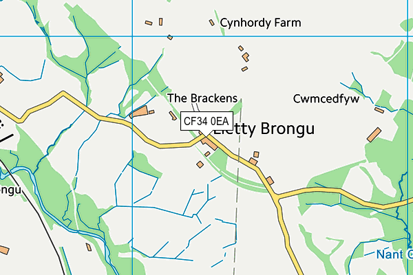 CF34 0EA map - OS VectorMap District (Ordnance Survey) CF34 0EA map - OS VectorMap District (Ordnance Survey)