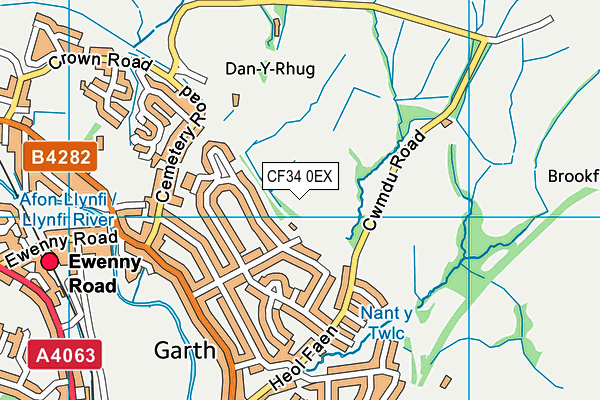 CF34 0EX map - OS VectorMap District (Ordnance Survey) CF34 0EX map - OS VectorMap District (Ordnance Survey)
