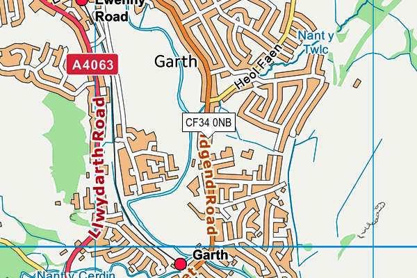 CF34 0NB map - OS VectorMap District (Ordnance Survey) CF34 0NB map - OS VectorMap District (Ordnance Survey)