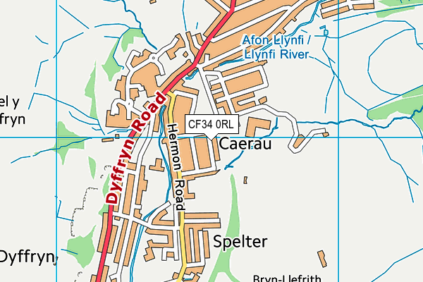 CF34 0RL map - OS VectorMap District (Ordnance Survey) CF34 0RL map - OS VectorMap District (Ordnance Survey)