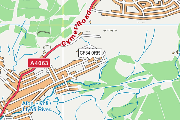 CF34 0RR map - OS VectorMap District (Ordnance Survey) CF34 0RR map - OS VectorMap District (Ordnance Survey)