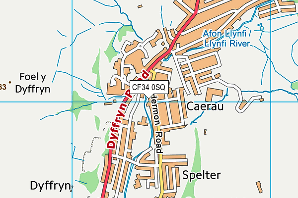 CF34 0SQ map - OS VectorMap District (Ordnance Survey) CF34 0SQ map - OS VectorMap District (Ordnance Survey)