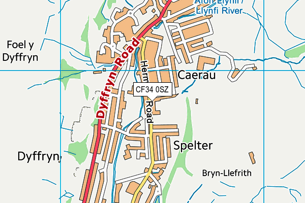 CF34 0SZ map - OS VectorMap District (Ordnance Survey) CF34 0SZ map - OS VectorMap District (Ordnance Survey)