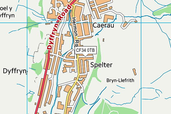 CF34 0TB map - OS VectorMap District (Ordnance Survey) CF34 0TB map - OS VectorMap District (Ordnance Survey)