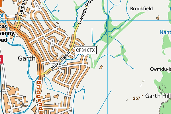 CF34 0TX map - OS VectorMap District (Ordnance Survey) CF34 0TX map - OS VectorMap District (Ordnance Survey)