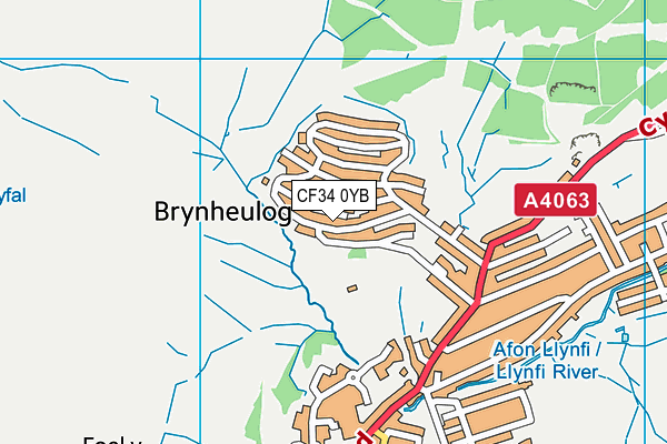 CF34 0YB map - OS VectorMap District (Ordnance Survey) CF34 0YB map - OS VectorMap District (Ordnance Survey)