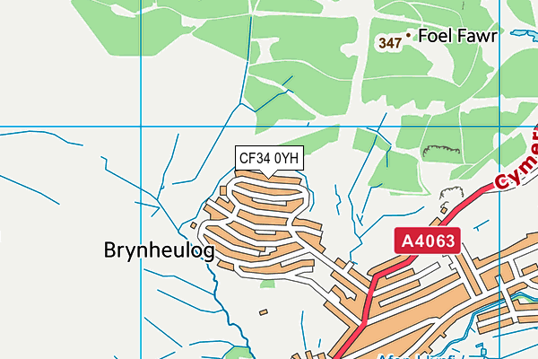 CF34 0YH map - OS VectorMap District (Ordnance Survey) CF34 0YH map - OS VectorMap District (Ordnance Survey)