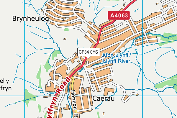 CF34 0YS map - OS VectorMap District (Ordnance Survey) CF34 0YS map - OS VectorMap District (Ordnance Survey)