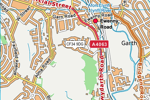 CF34 9DG map - OS VectorMap District (Ordnance Survey) CF34 9DG map - OS VectorMap District (Ordnance Survey)