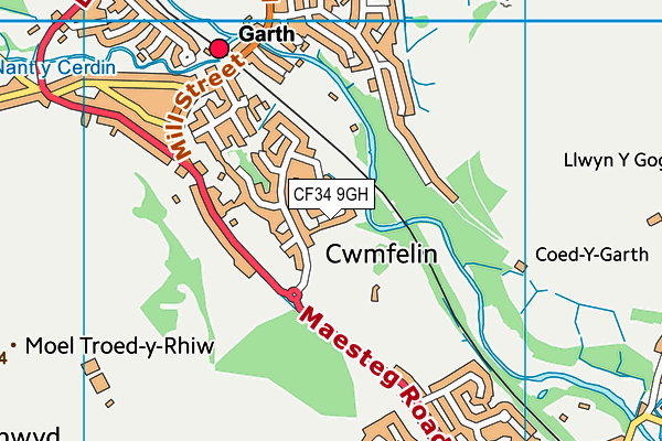 CF34 9GH map - OS VectorMap District (Ordnance Survey) CF34 9GH map - OS VectorMap District (Ordnance Survey)