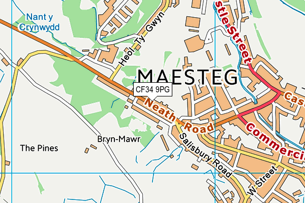 CF34 9PG map - OS VectorMap District (Ordnance Survey) CF34 9PG map - OS VectorMap District (Ordnance Survey)