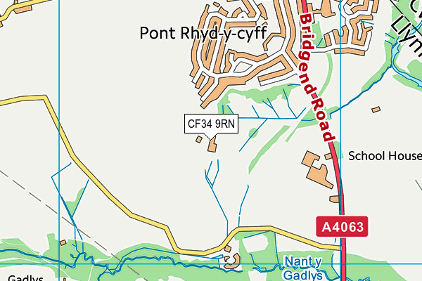 CF34 9RN map - OS VectorMap District (Ordnance Survey) CF34 9RN map - OS VectorMap District (Ordnance Survey)