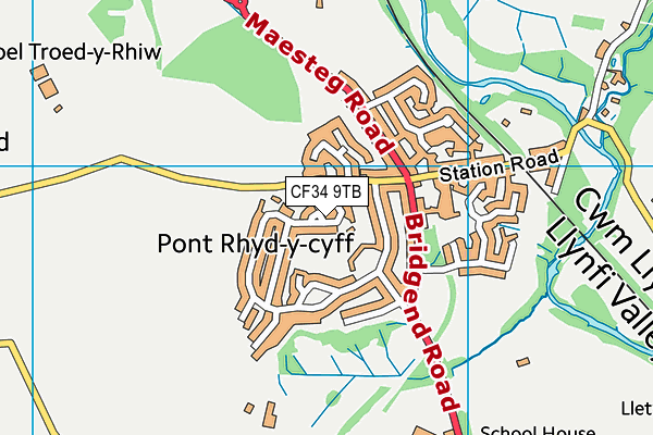 CF34 9TB map - OS VectorMap District (Ordnance Survey) CF34 9TB map - OS VectorMap District (Ordnance Survey)