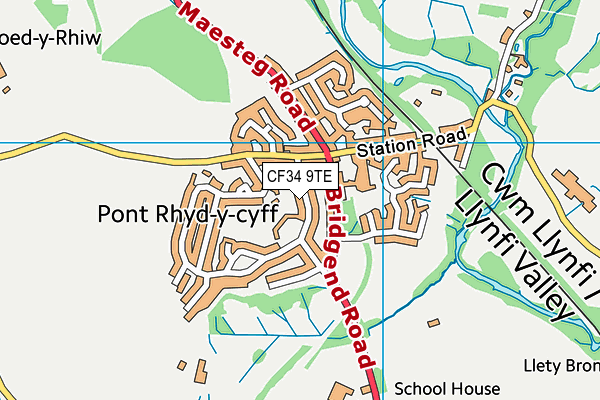 CF34 9TE map - OS VectorMap District (Ordnance Survey) CF34 9TE map - OS VectorMap District (Ordnance Survey)