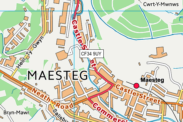 CF34 9UY map - OS VectorMap District (Ordnance Survey) CF34 9UY map - OS VectorMap District (Ordnance Survey)