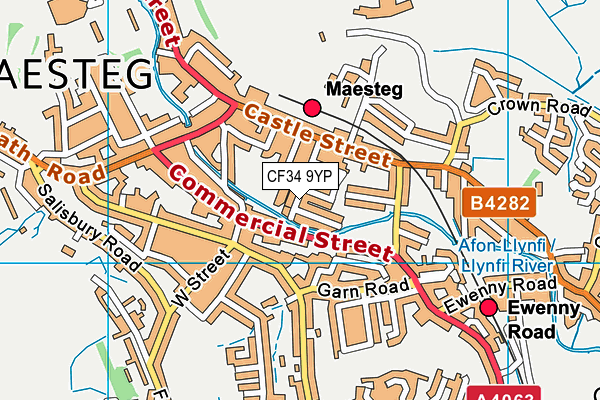 CF34 9YP map - OS VectorMap District (Ordnance Survey) CF34 9YP map - OS VectorMap District (Ordnance Survey)