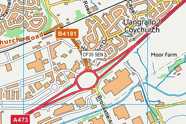 CF35 5EN map - OS VectorMap District (Ordnance Survey)