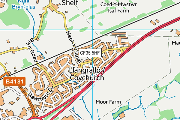 CF35 5HF map - OS VectorMap District (Ordnance Survey) CF35 5HF map - OS VectorMap District (Ordnance Survey)
