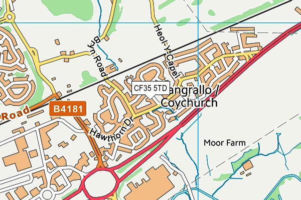 CF35 5TD map - OS VectorMap District (Ordnance Survey) CF35 5TD map - OS VectorMap District (Ordnance Survey)