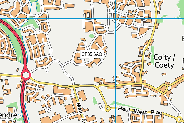 CF35 6AQ map - OS VectorMap District (Ordnance Survey) CF35 6AQ map - OS VectorMap District (Ordnance Survey)