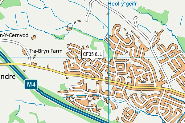 CF35 6JL map - OS VectorMap District (Ordnance Survey) CF35 6JL map - OS VectorMap District (Ordnance Survey)