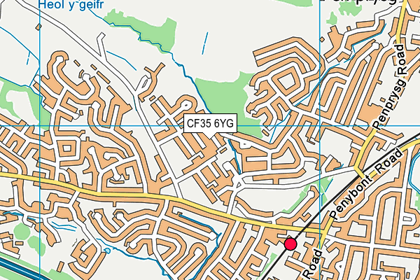 CF35 6YG map - OS VectorMap District (Ordnance Survey) CF35 6YG map - OS VectorMap District (Ordnance Survey)