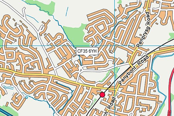 CF35 6YH map - OS VectorMap District (Ordnance Survey) CF35 6YH map - OS VectorMap District (Ordnance Survey)