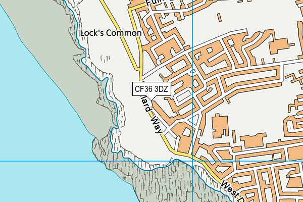 CF36 3DZ map - OS VectorMap District (Ordnance Survey)
