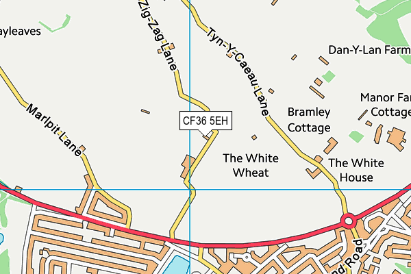 CF36 5EH map - OS VectorMap District (Ordnance Survey) CF36 5EH map - OS VectorMap District (Ordnance Survey)