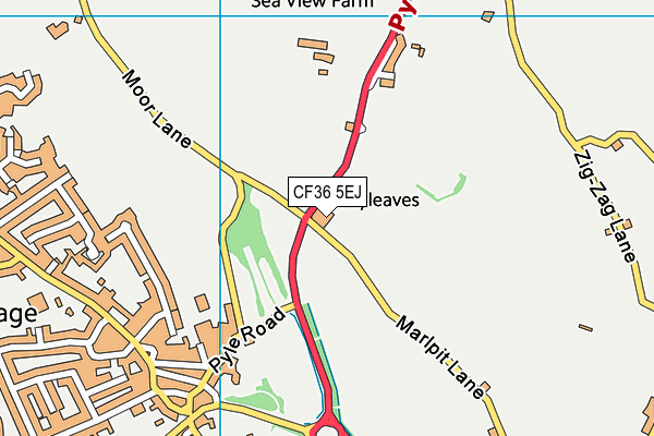 CF36 5EJ map - OS VectorMap District (Ordnance Survey)
