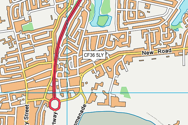 CF36 5LY map - OS VectorMap District (Ordnance Survey)