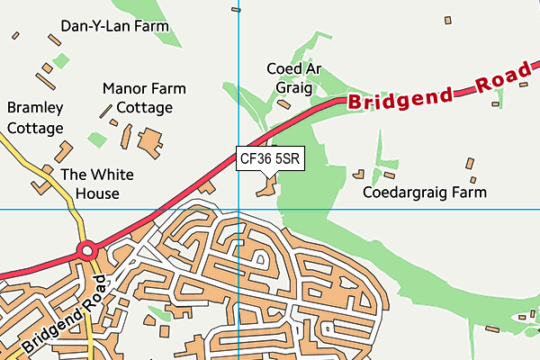 CF36 5SR map - OS VectorMap District (Ordnance Survey) CF36 5SR map - OS VectorMap District (Ordnance Survey)