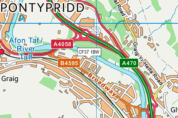 CF37 1BW map - OS VectorMap District (Ordnance Survey) CF37 1BW map - OS VectorMap District (Ordnance Survey)