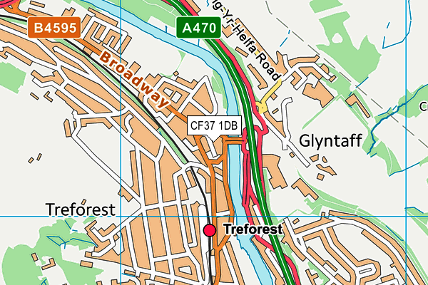 CF37 1DB map - OS VectorMap District (Ordnance Survey) CF37 1DB map - OS VectorMap District (Ordnance Survey)