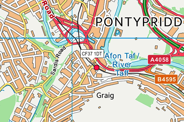 CF37 1DT map - OS VectorMap District (Ordnance Survey) CF37 1DT map - OS VectorMap District (Ordnance Survey)