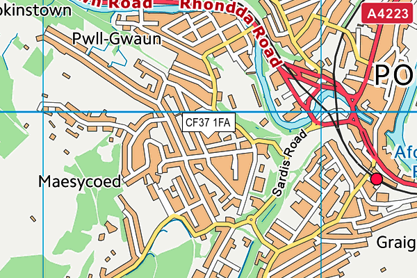 CF37 1FA map - OS VectorMap District (Ordnance Survey) CF37 1FA map - OS VectorMap District (Ordnance Survey)